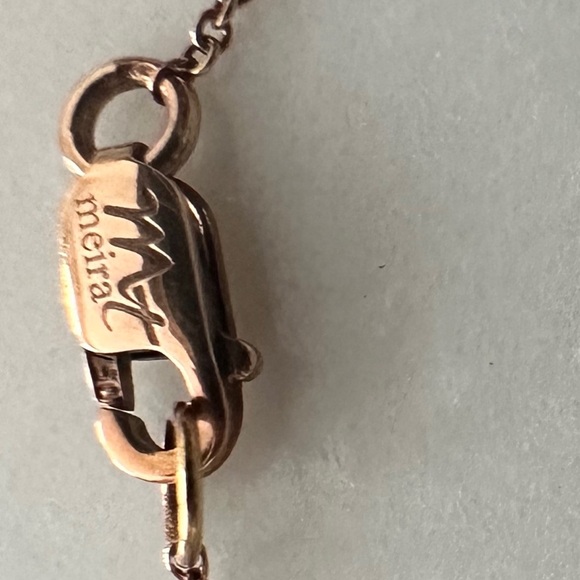 💎MEIRA T gorgeous 18k rose gold bracelet features .25ct pave set diamonds 💎 - Picture 5 of 6